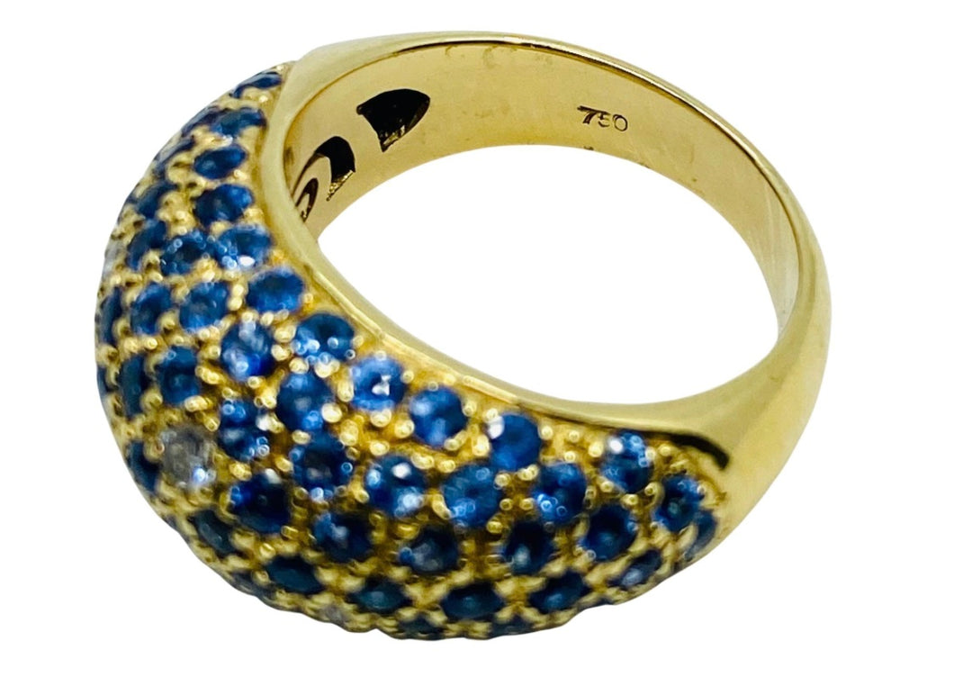 Poiray Gold Sapphire Diamond Dome Ring