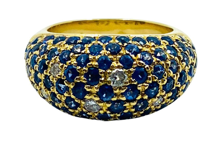 Poiray Gold Sapphire Diamond Dome Ring