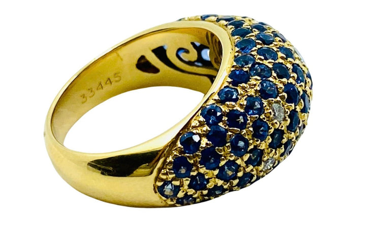 Poiray Gold Sapphire Diamond Dome Ring