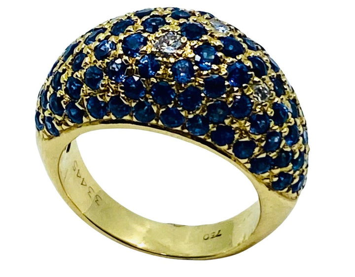 Poiray Gold Sapphire Diamond Dome Ring