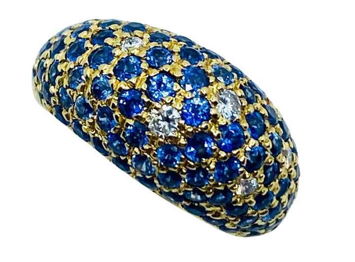 Poiray Gold Sapphire Diamond Dome Ring