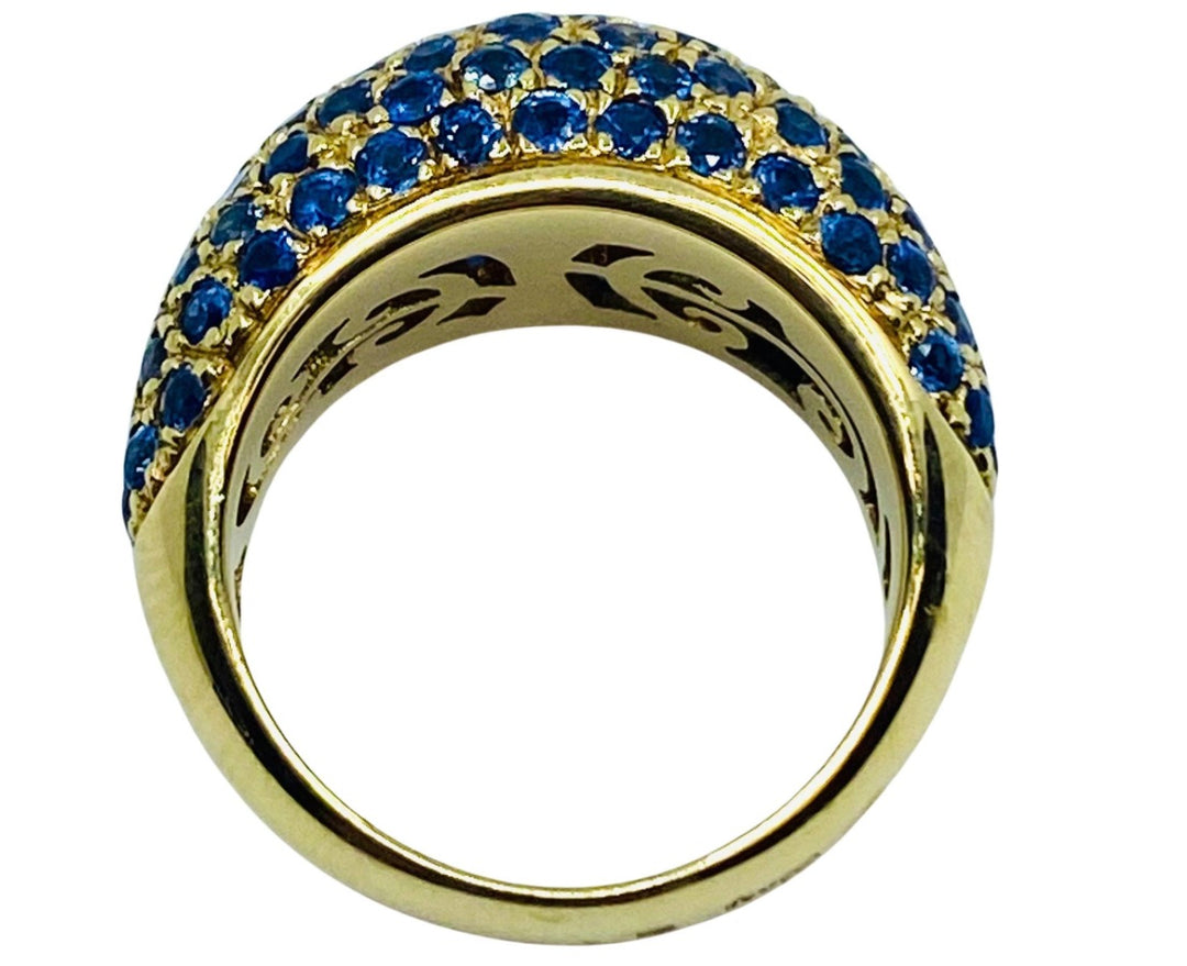 Poiray Gold Sapphire Diamond Dome Ring