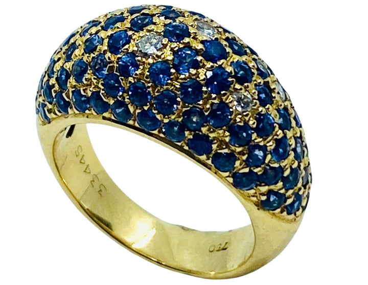 Poiray Gold Sapphire Diamond Dome Ring