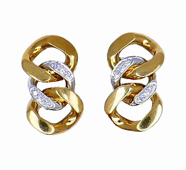 Vintage Pomellato Earrings 18k Gold Diamond Estate Jewelry