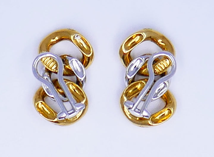 Vintage Pomellato Earrings 18k Gold Diamond Estate Jewelry