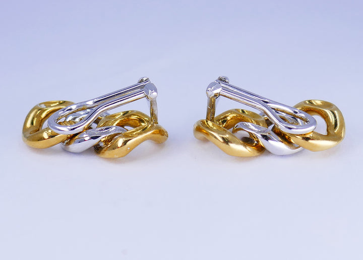 Vintage Pomellato Earrings 18k Gold Diamond Estate Jewelry