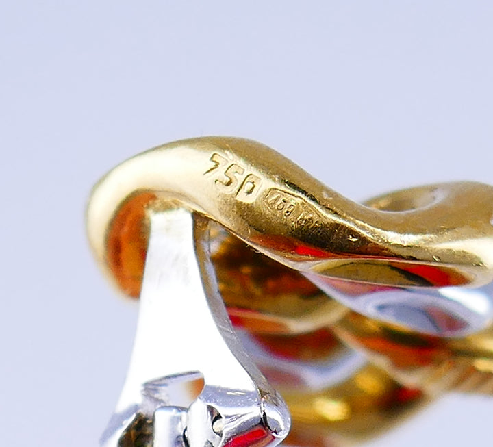 Vintage Pomellato Earrings 18k Gold Diamond Estate Jewelry
