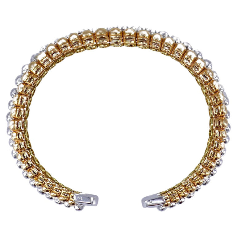 Rare Boucheron Grains de Raisin 3 Tone Gold Bracelet French