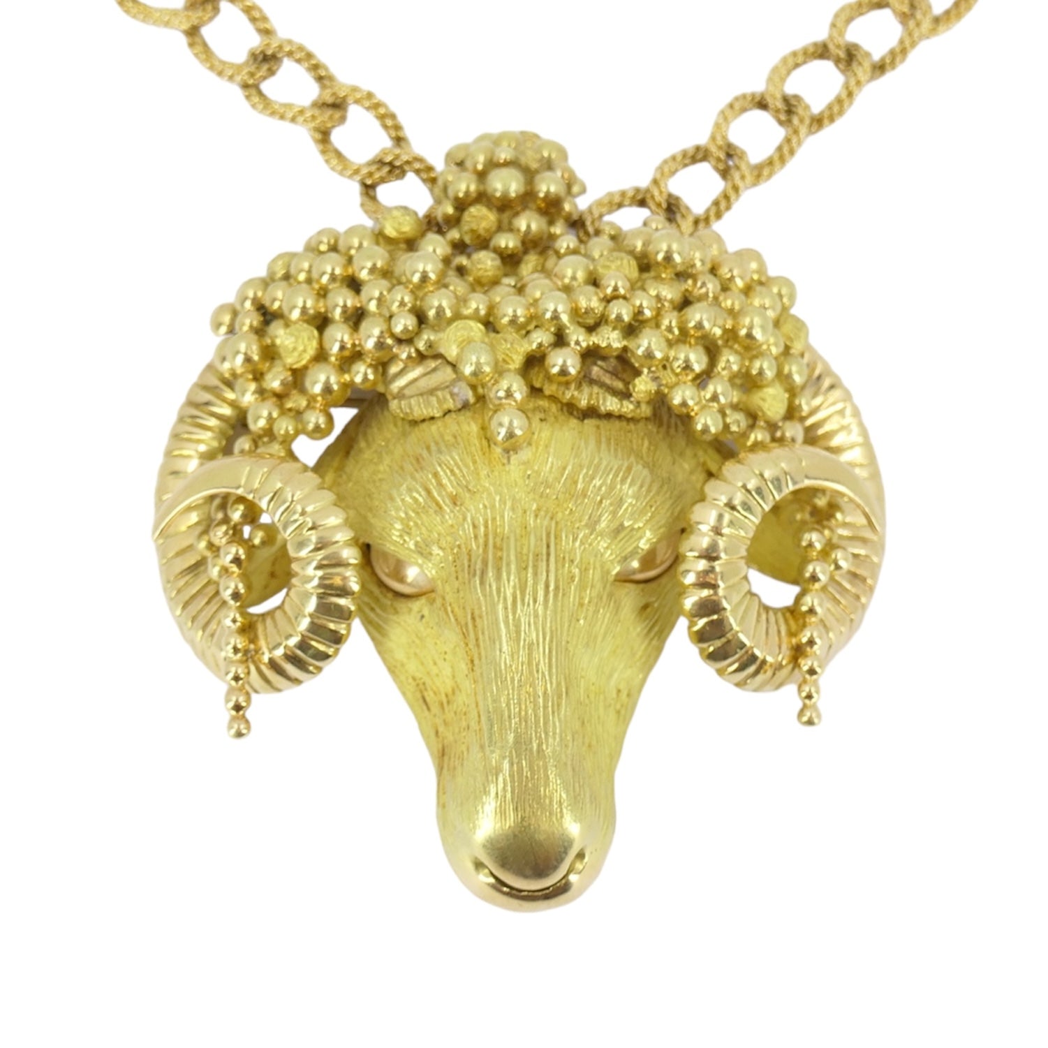 Roger Lebenstein 18k Gold Aries Pendant Necklace – Nadine Krakov