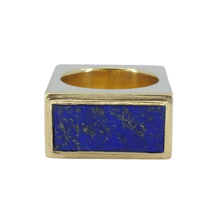 Tiffany & Co. Malachite Lapis Lazuli Gold Square Ring