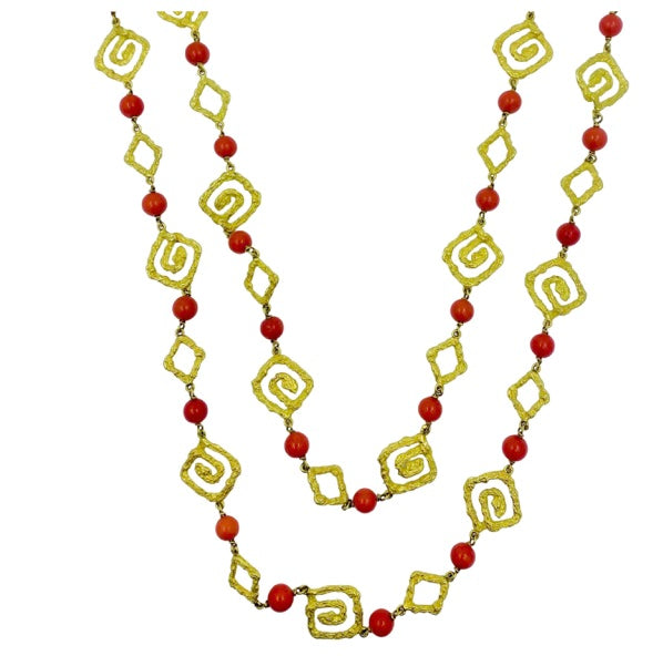 Tabbah Coral Gold Necklace