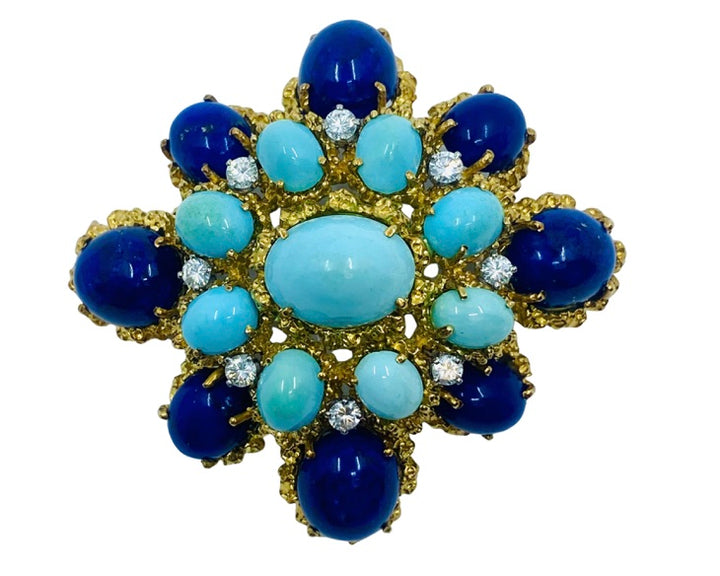 Tiffany & Co Lapis Lazuli Turquoise Brooch