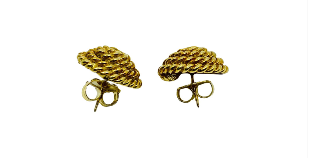 Tiffany & Co. 18k Gold Rope Earrings Stud