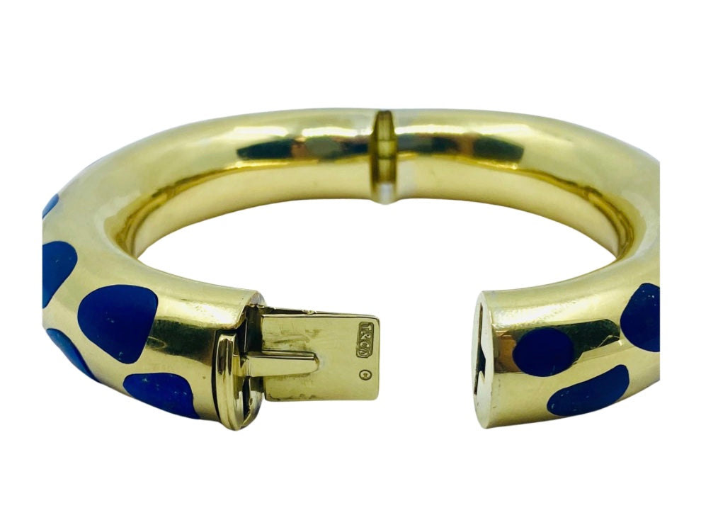 Tiffany & Co. Angela Cummings Positive and Negative Lapis Inlay Gold Bracelet