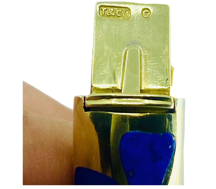 Tiffany & Co. Angela Cummings Positive and Negative Lapis Inlay Gold Bracelet