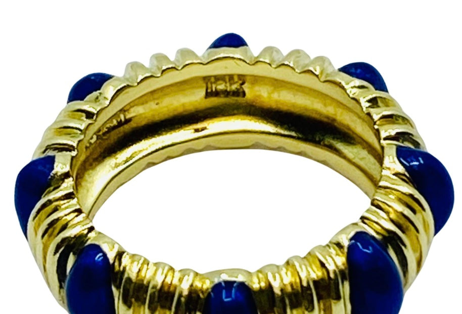 Tiffany & Co. Blue Enamel Gold Band Ring