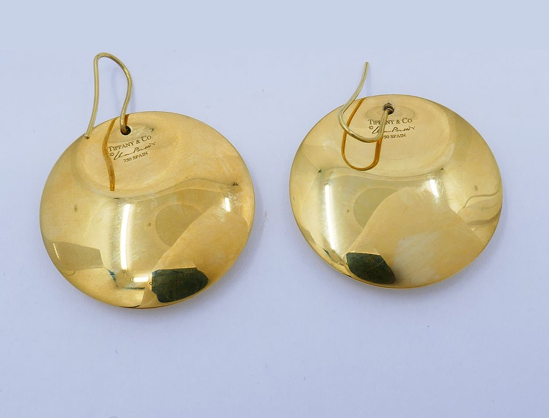 Vintage Tiffany & Co. Elsa Peretti Round Earrings 18k Gold