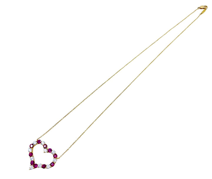 Tiffany & Co. Heart Pendant 18k Gold Diamond Ruby