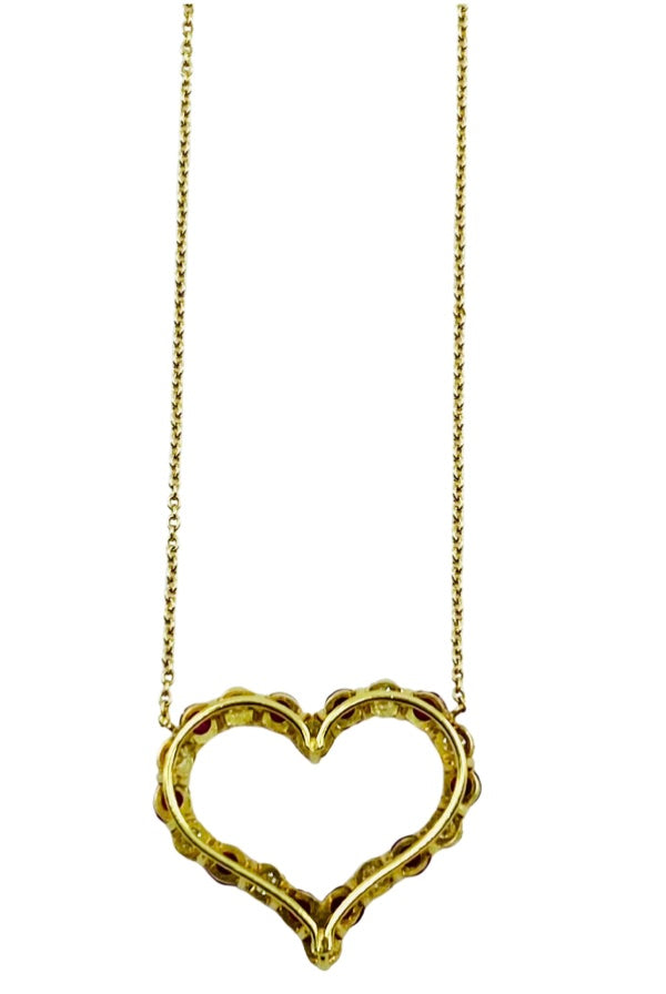 Tiffany Heart Pendant 18k Gold Diamond Ruby – Nadine Krakov