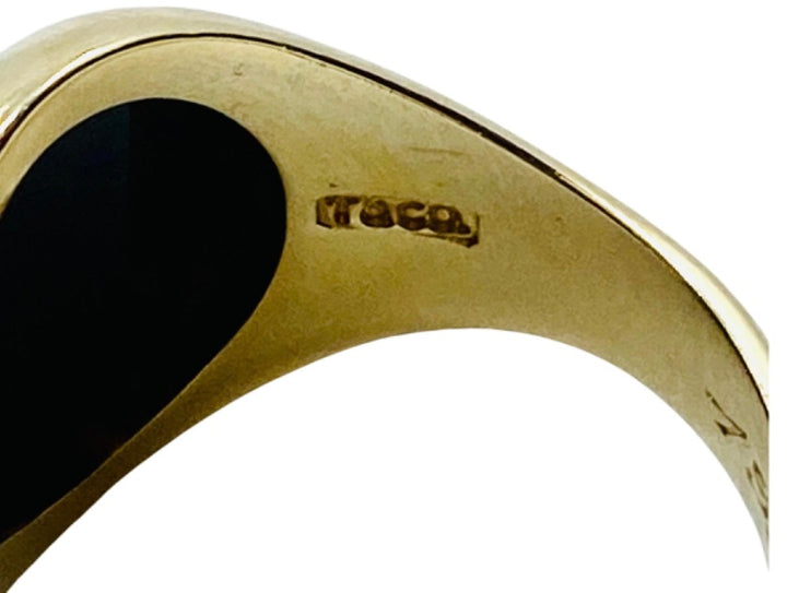 Tiffany & Co. Onyx Vintage Gold Signet Ring