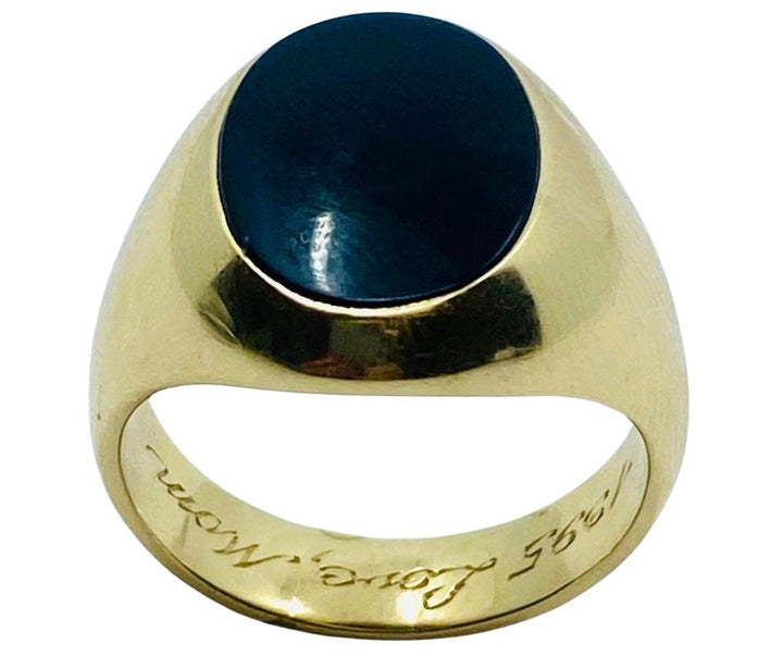 Tiffany & Co. Onyx Vintage Gold Signet Ring