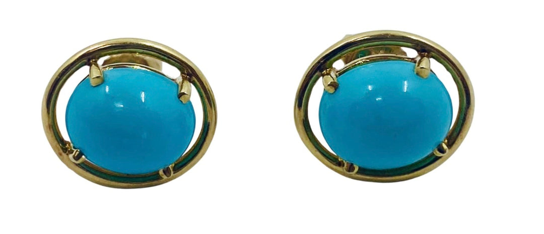 Tiffany & Co. Turquoise Earrings 14k Gold