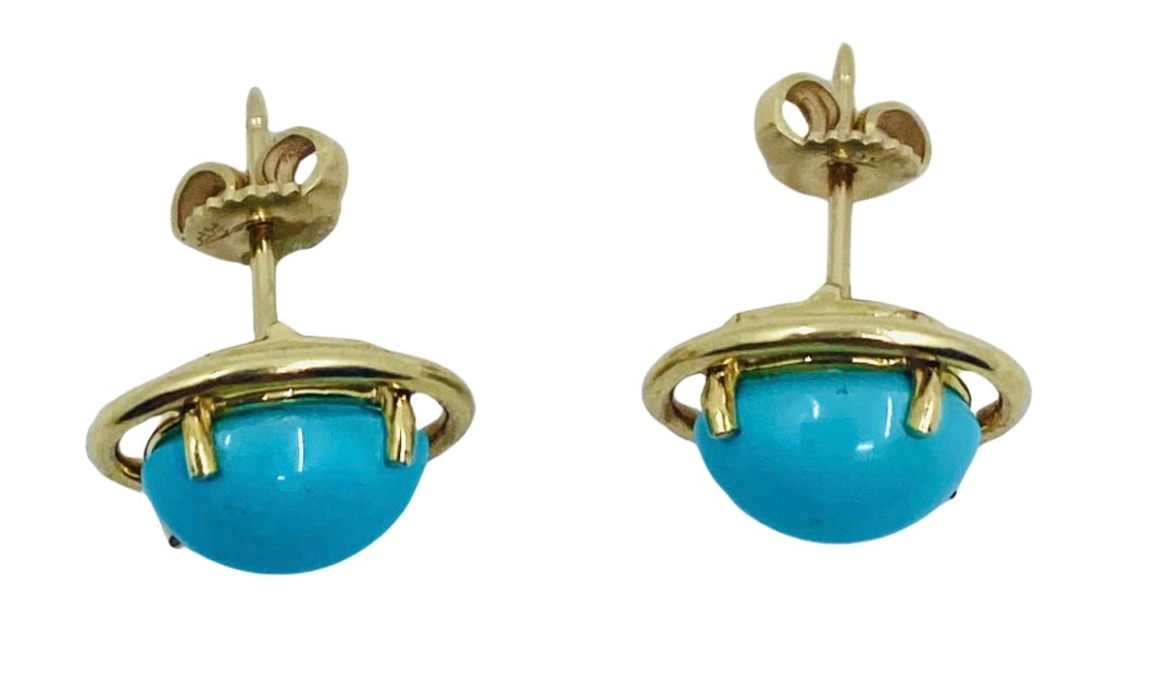 Tiffany & Co. Turquoise Earrings 14k Gold