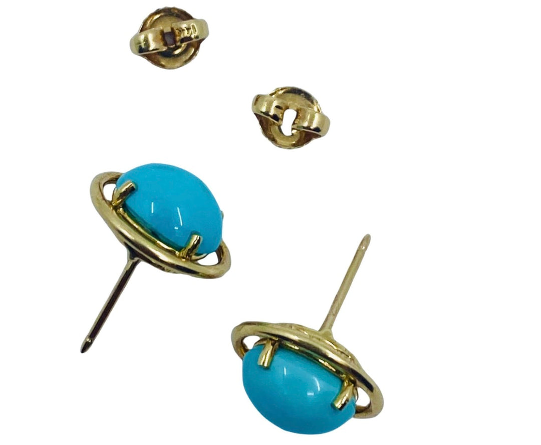 Tiffany & Co. Turquoise Earrings 14k Gold