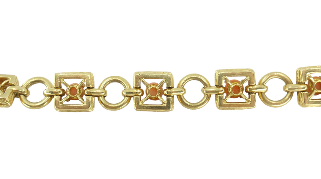 Tiffany & Co. 18k Gold Coral Link Bracelet