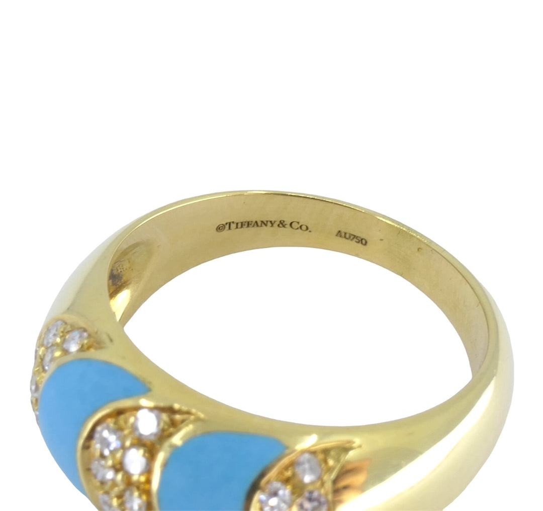 Tiffany & Co. 18k Gold Turquoise Diamond Ring