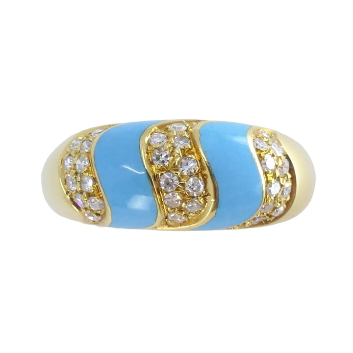 Tiffany & Co. 18k Gold Turquoise Diamond Ring