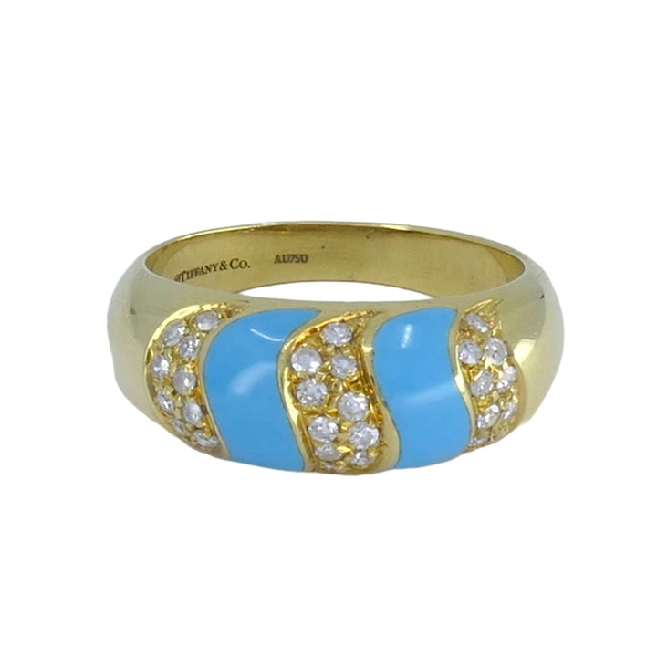 Tiffany & Co. 18k Gold Turquoise Diamond Ring