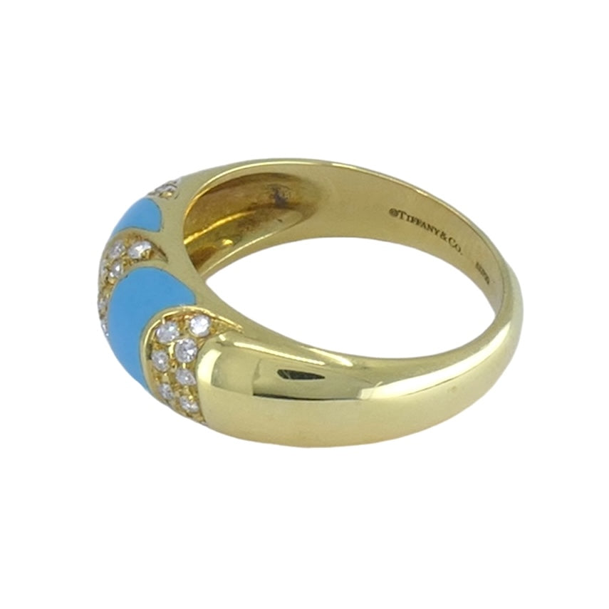 Tiffany & Co. 18k Gold Turquoise Diamond Ring