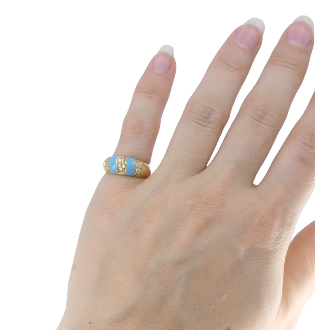 Tiffany & Co. 18k Gold Turquoise Diamond Ring