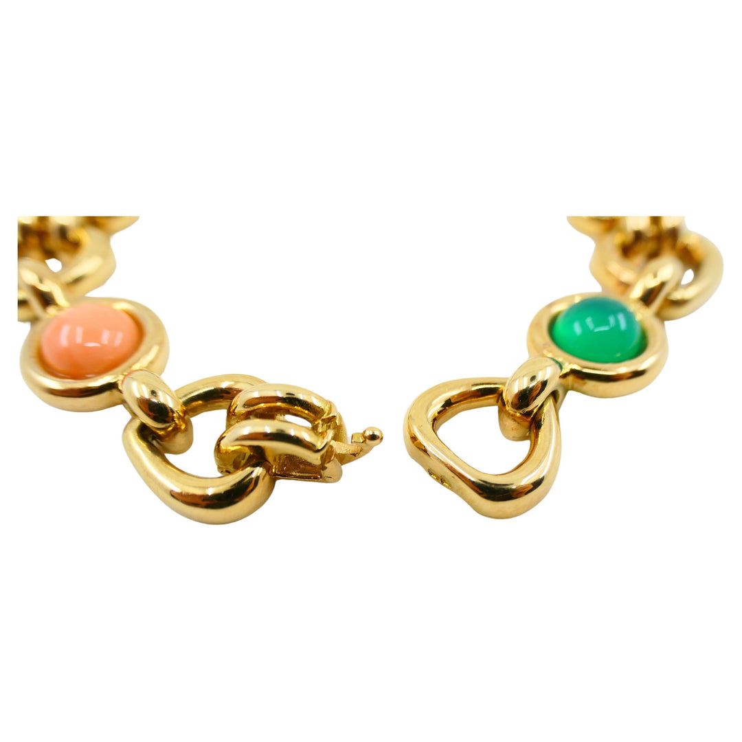 Van Cleef & Arpels Coral Chrysoprase Gold Heart Bracelet