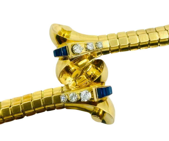 Van Cleef & Arpels Diamond Sapphire Gold Snake Bracelet