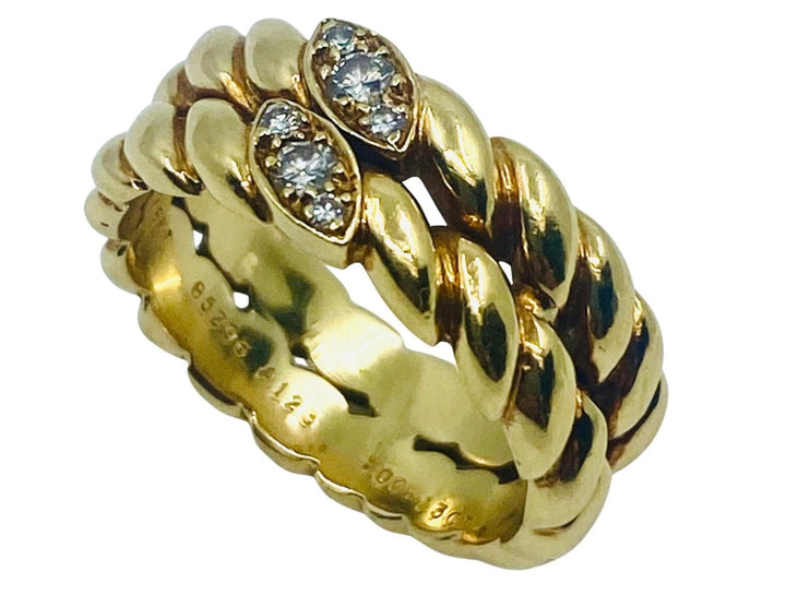 Van Cleef & Arpels Gold Braided Diamond Ring