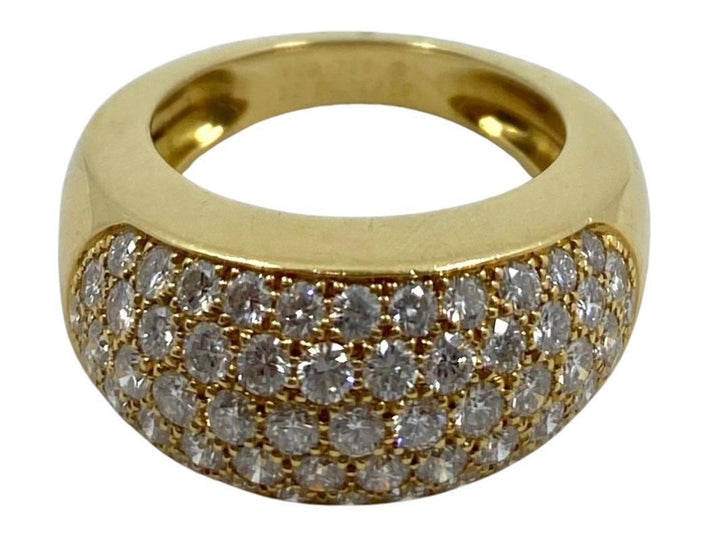 Van Cleef & Arpels Pave Diamond Gold Dome Ring