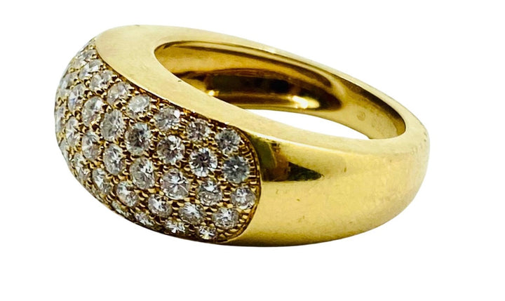 Van Cleef & Arpels Pave Diamond Gold Dome Ring