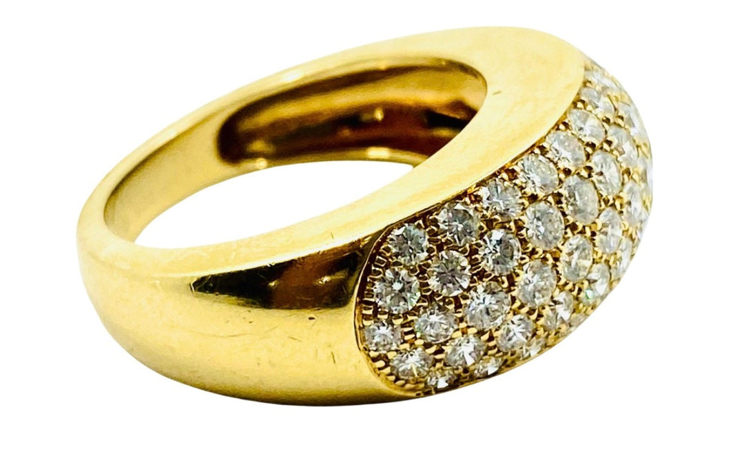 Van Cleef & Arpels Pave Diamond Gold Dome Ring