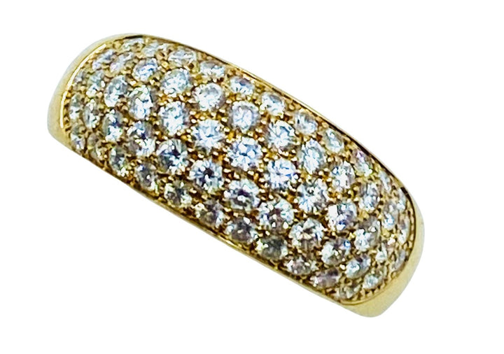 Van Cleef & Arpels Pave Diamond Gold Dome Ring