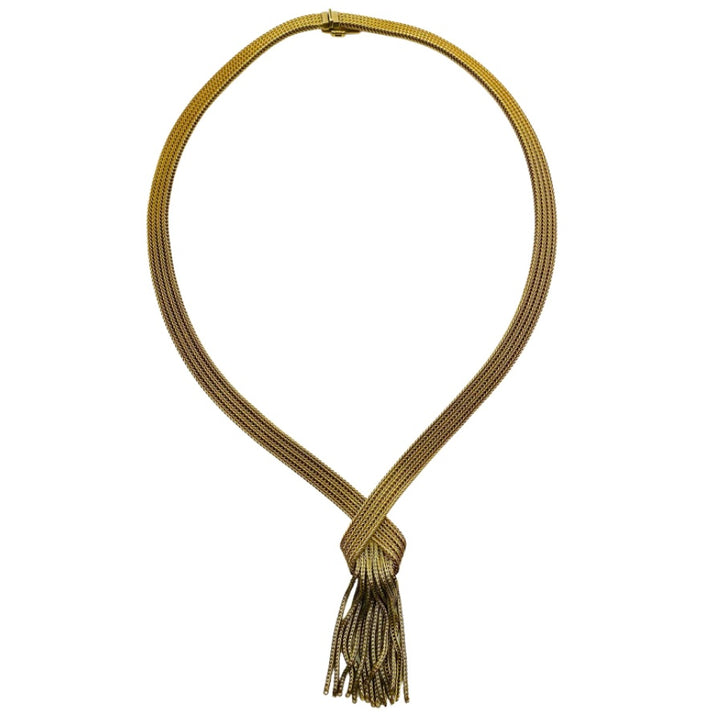 Vintage 1960s GrossŽ Marcus Gold Tassel Necklace