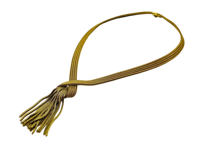 Vintage 1960s GrossŽ Marcus Gold Tassel Necklace