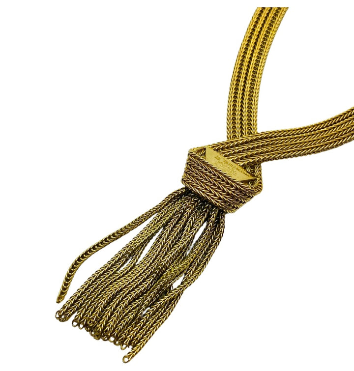 Vintage 1960s GrossŽ Marcus Gold Tassel Necklace