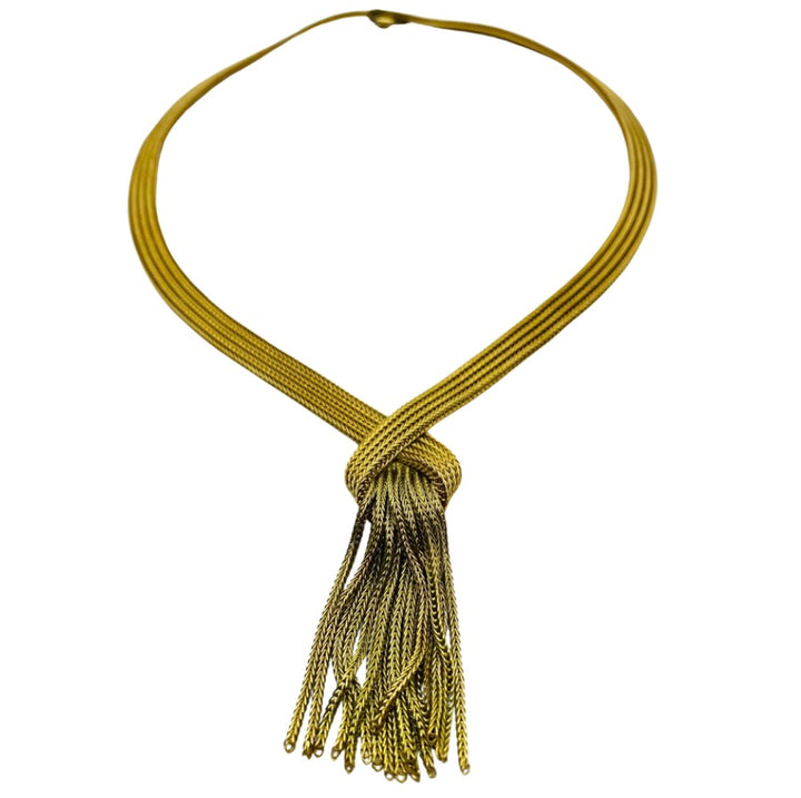 Vintage 1960s GrossŽ Marcus Gold Tassel Necklace