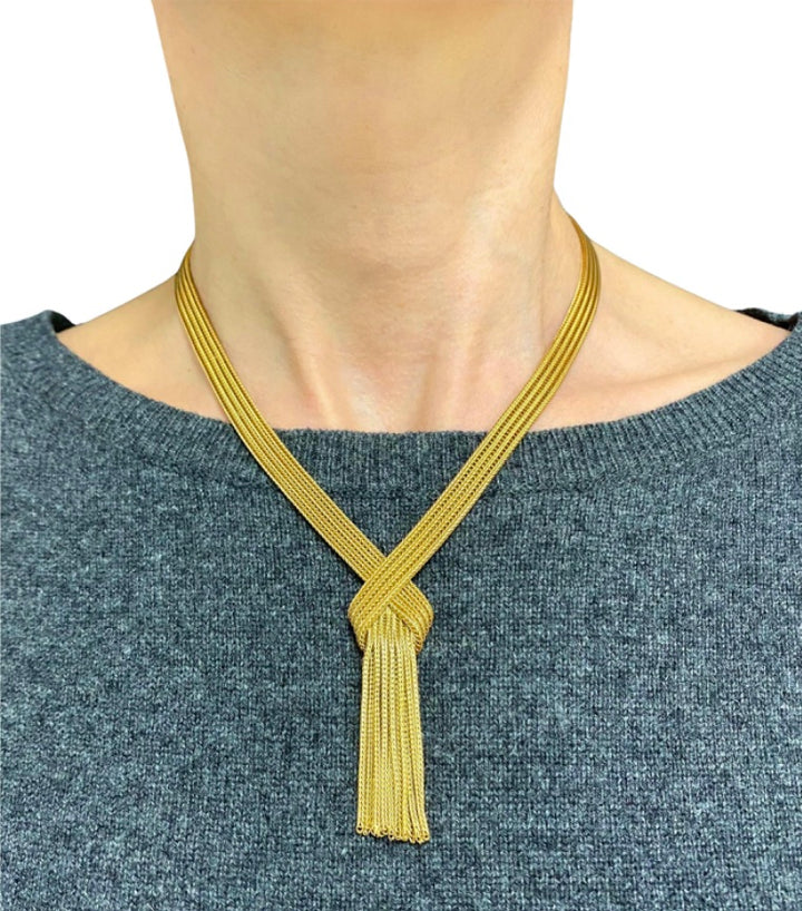 Vintage 1960s GrossŽ Marcus Gold Tassel Necklace