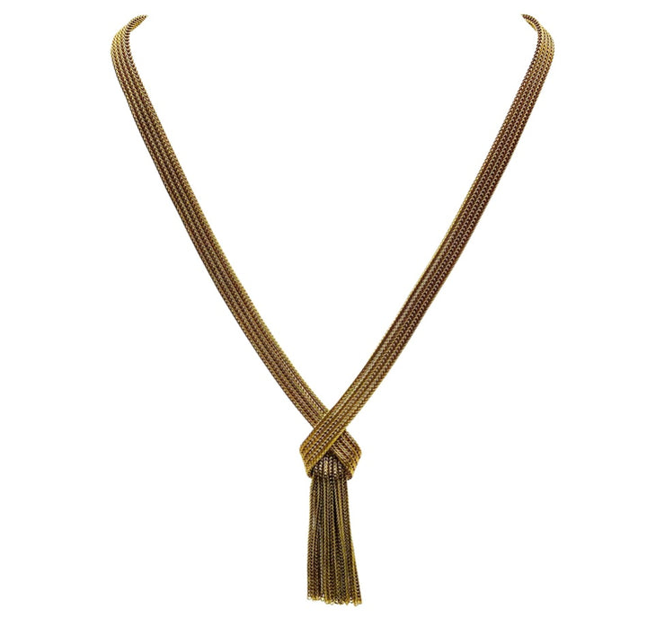 Vintage 1960s GrossŽ Marcus Gold Tassel Necklace