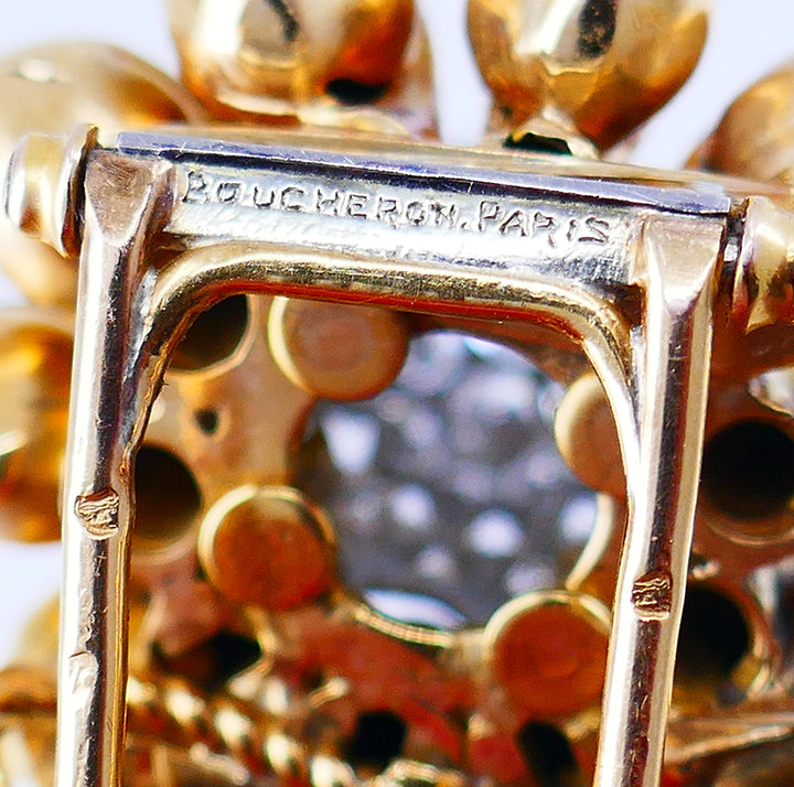 Vintage Boucheron Brooch 18k Gold Diamond French Jewelry