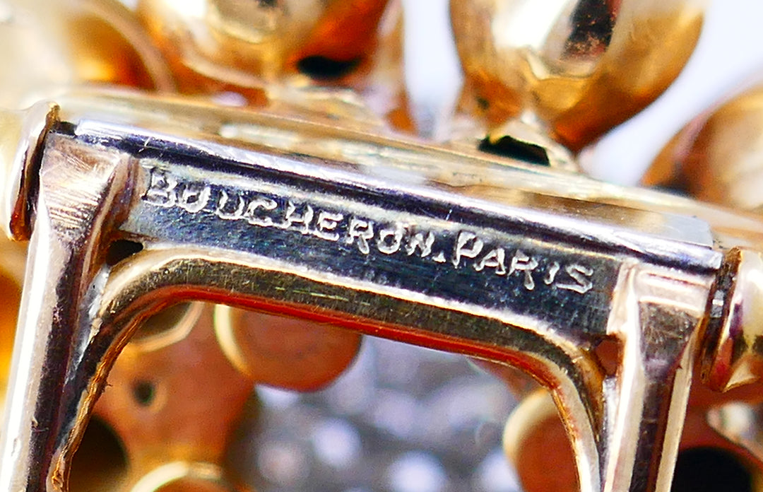 Vintage Boucheron Brooch 18k Gold Diamond French Jewelry
