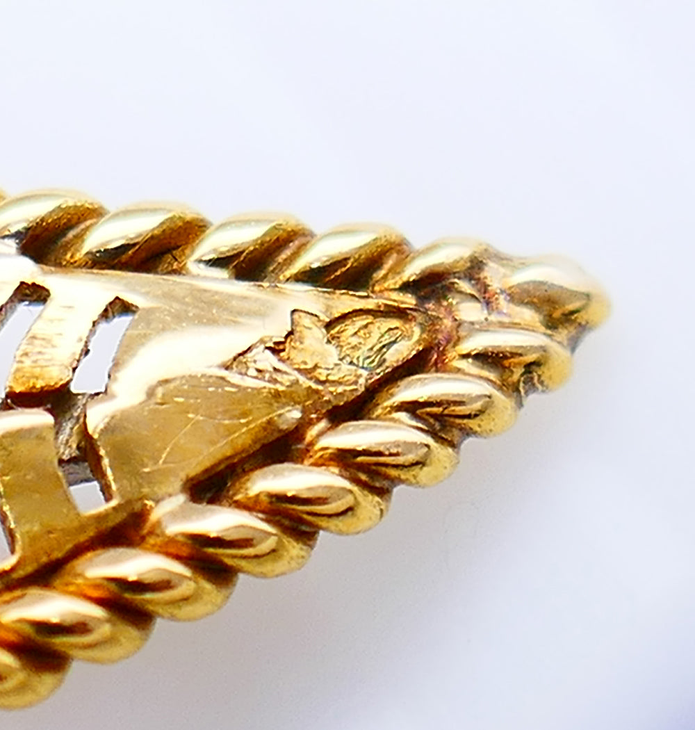 Vintage Boucheron Brooch 18k Gold Diamond French Jewelry